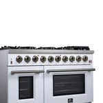 Forno Massimo 48-Inch White Freestanding Gas Range, 8 Burners, True Convection Oven - BonPrix Électroménagers