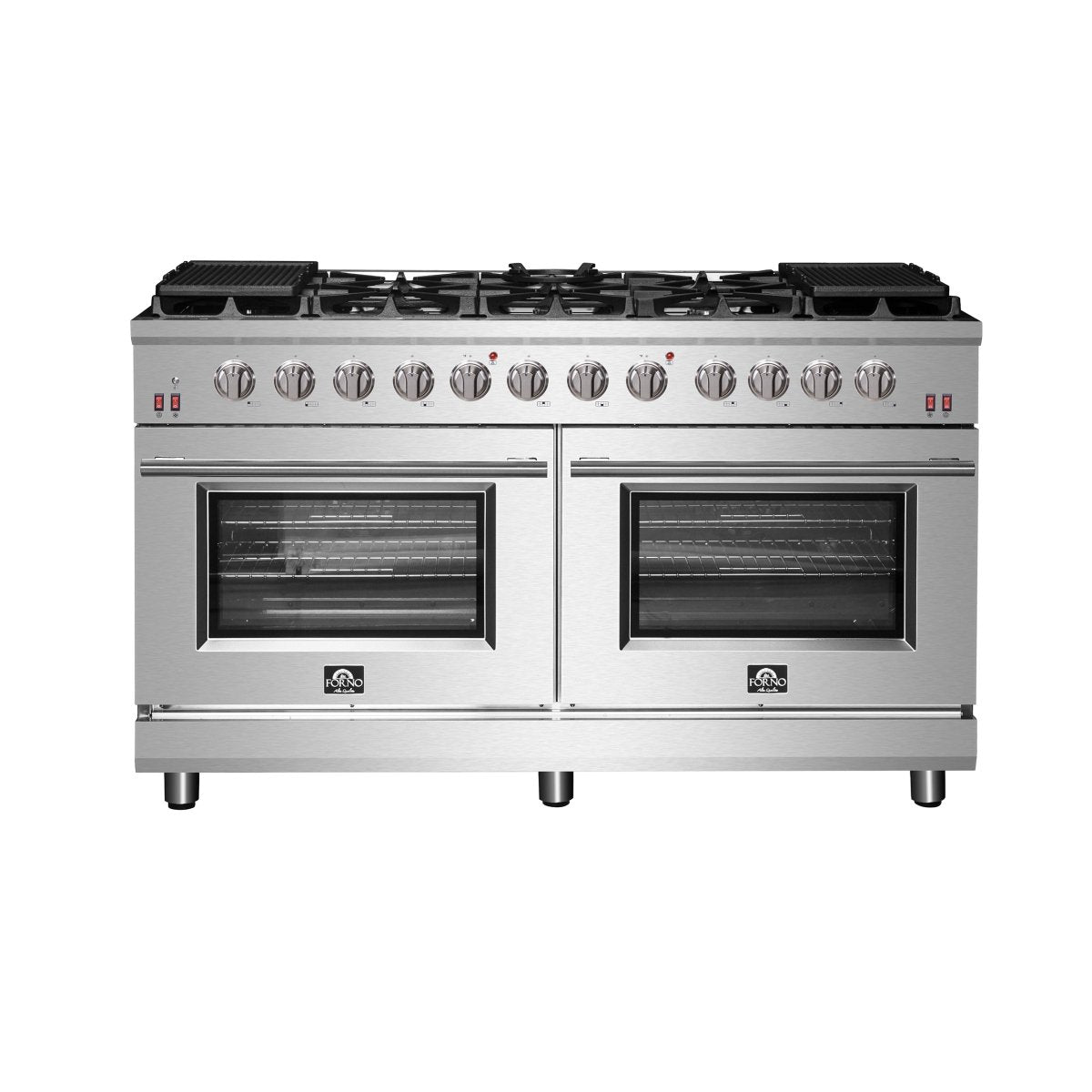 Forno Massimo 60-Inch Freestanding Gas Range, 10 Burners, True Convection Oven - BonPrix Électroménagers