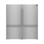 Forno Milano 2-Piece 62-Inch Freestanding Dual Bottom Freezer Refrigerator, Stainless Steel – 34.4 cu.ft, Touch Control, Ice Maker - BonPrix Électroménagers