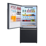 Forno Milano Espresso 31-Inch Black Bottom Freezer Refrigerator, 17.2 Cu. Ft., Energy-Efficient, No Frost, Built-In Ice Maker - BonPrix Électroménagers