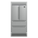 Forno Moena 40-Inch French Door Refrigerator, Stainless Steel, 19.2 cu.ft, Decorative Grill, ENERGY STAR Certified - BonPrix Électroménagers