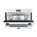 Forno Oliena Espresso White 24-Inch Built-In Microwave and Convection Oven Combo, 1.6 cu.ft, 1750W Convection, 1000W Microwave, Stainless Steel Interior, Glass Touch Controls, Sensor Cooking - BonPrix Électroménagers