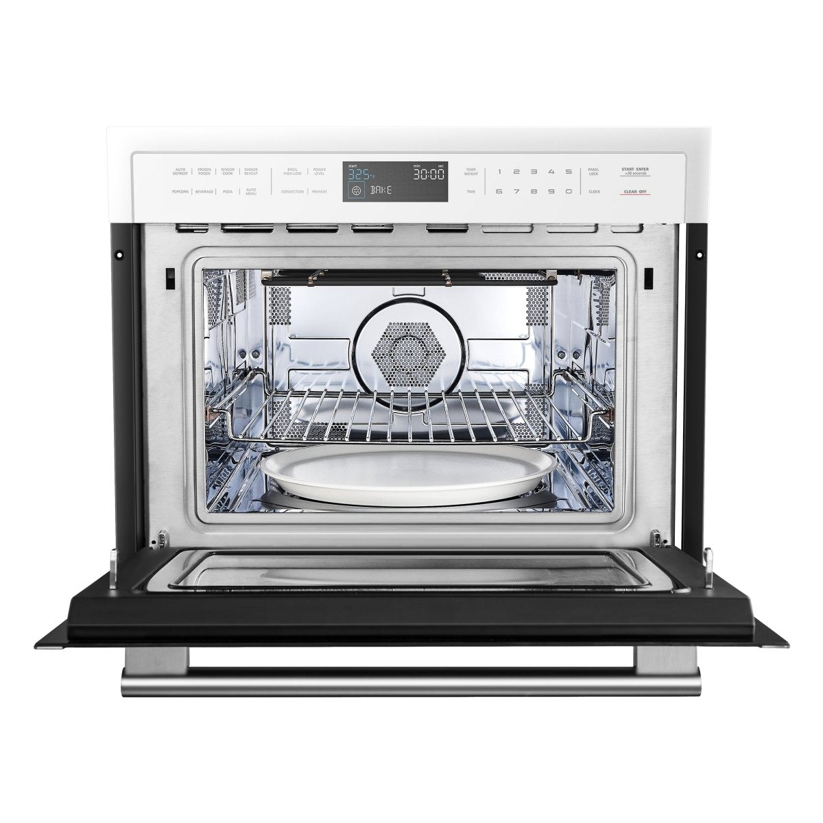 Forno Oliena Espresso White 24-Inch Built-In Microwave and Convection Oven Combo, 1.6 cu.ft, 1750W Convection, 1000W Microwave, Stainless Steel Interior, Glass Touch Controls, Sensor Cooking - BonPrix Électroménagers