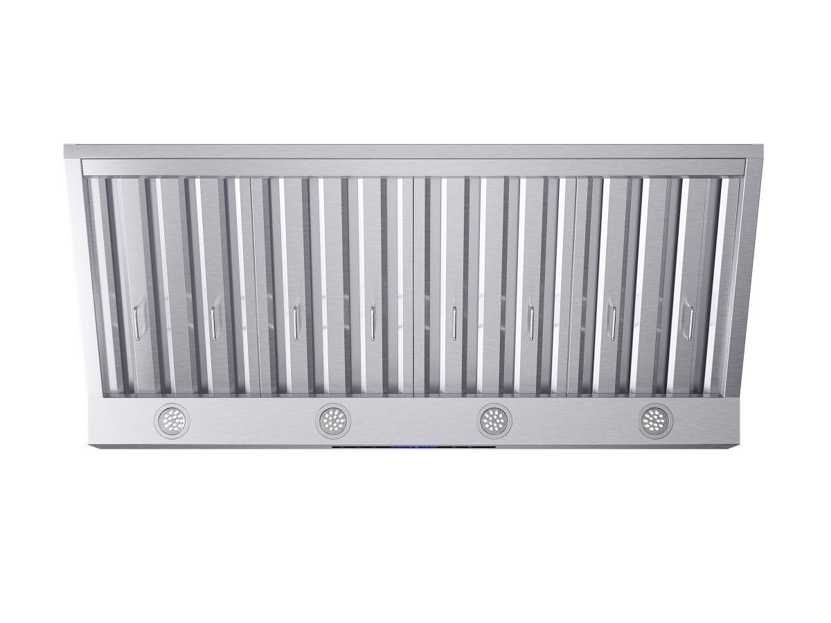 Forno Palazzo 48-Inch Wall Mounted Range Hood, Stainless Steel, Heavy Duty Baffle Filters, Remote Control - BonPrix Électroménagers