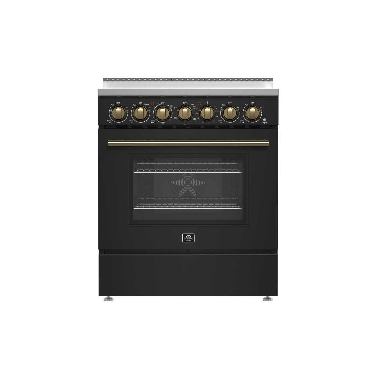 Forno Paolo 30-Inch Freestanding Electric Range, Black, 4.38 cu.ft, True Convection Oven, Energy Efficient - BonPrix Électroménagers