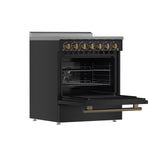Forno Paolo 30-Inch Freestanding Electric Range, Black, 4.38 cu.ft, True Convection Oven, Energy Efficient - BonPrix Électroménagers