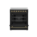 Forno Paolo 30-Inch Freestanding Electric Range, Black, 4.38 cu.ft, True Convection Oven, Energy Efficient - BonPrix Électroménagers
