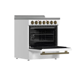 Forno Paolo 30-Inch Freestanding Electric Range, White, 4.38 cu.ft, True Convection Oven, Energy Efficient - BonPrix Électroménagers