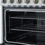 Forno Paolo 36 Inch White Freestanding Electric Range, Stainless Steel, 5.44 cu.ft, True Convection Oven, Energy Efficient - BonPrix Électroménagers