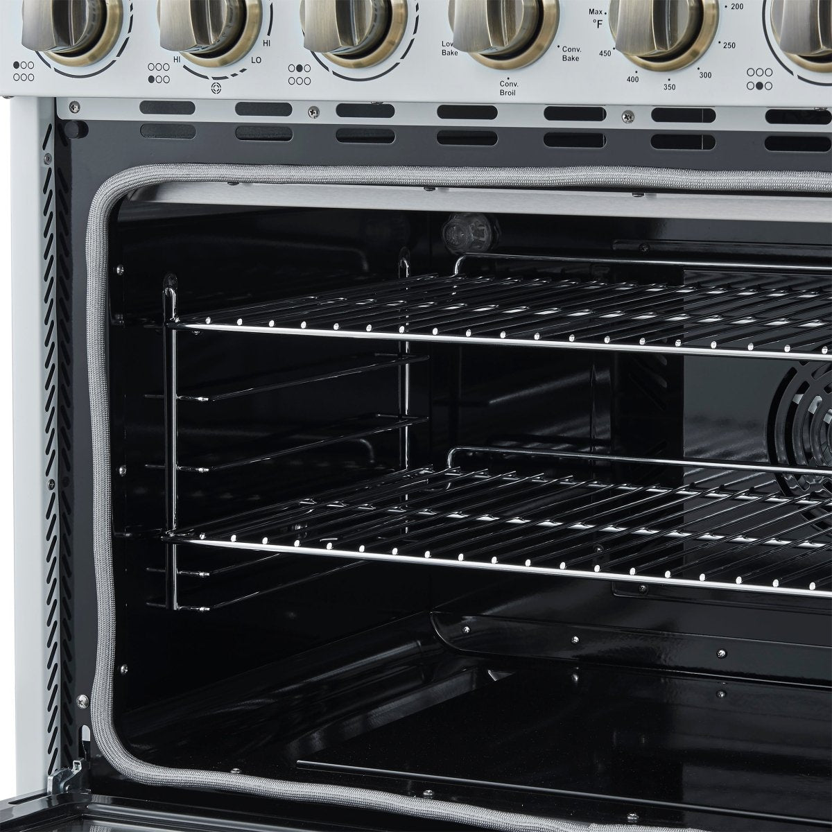 Forno Paolo 36 Inch White Freestanding Electric Range, Stainless Steel, 5.44 cu.ft, True Convection Oven, Energy Efficient - BonPrix Électroménagers