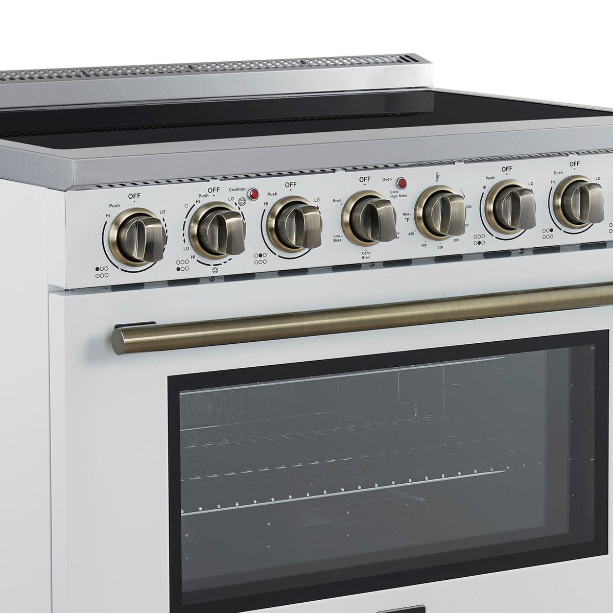 Forno Paolo 36 Inch White Freestanding Electric Range, Stainless Steel, 5.44 cu.ft, True Convection Oven, Energy Efficient - BonPrix Électroménagers