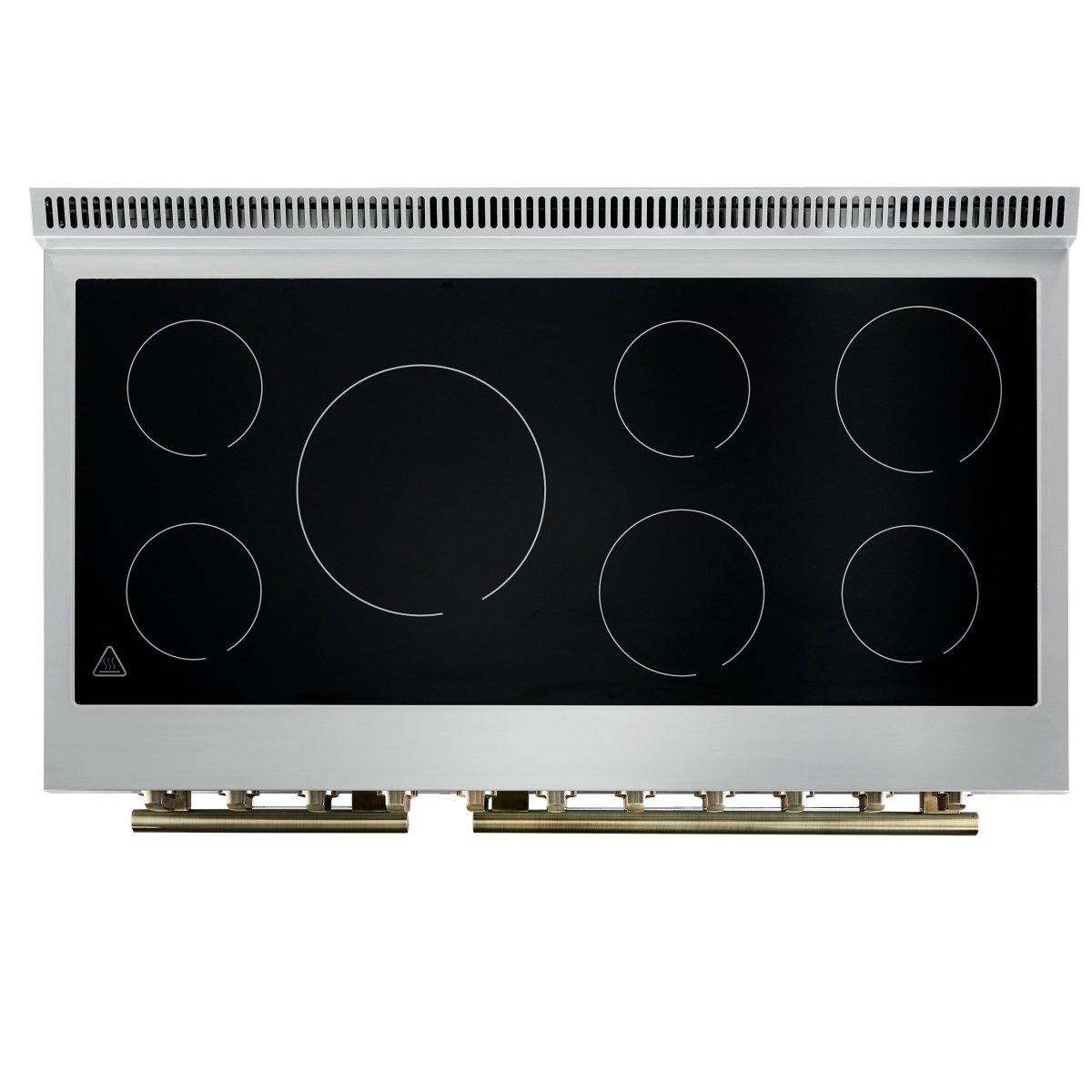 Forno Paolo 48 Inch Freestanding Electric Range in Black with Antique Brass, 6.7 cu.ft, True Convection Oven, Energy Efficient - BonPrix Électroménagers
