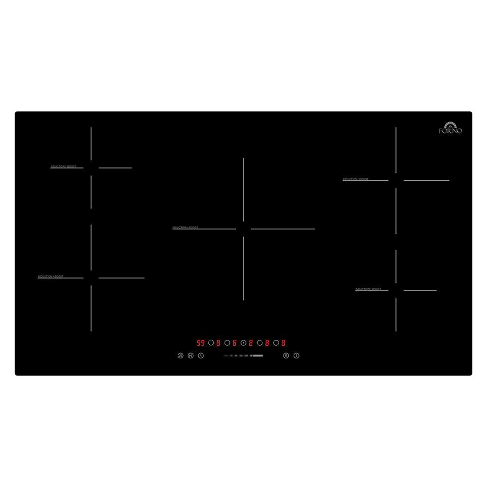 Forno Parco 36-Inch Induction Cooktop, 5 Zones, 10,200W Total Power, Touch Control, 9 Power Levels, Booster Function - BonPrix Électroménagers