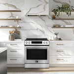 FORNO Premium 2-Piece Kitchen Bundle - Donatello 30" Induction Range, Guardia 46.8" Bottom Freezer Refrigerator - FBDL-008-01CAUS - BonPrix Électroménagers