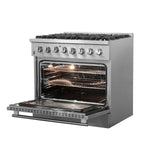 FORNO Premium 3-Piece Kitchen Bundle - 36" Gas Range, 36" French Door Refrigerator, 24" Built-In Dishwasher, Stainless Steel - FBDL-009-02CAUS - BonPrix Électroménagers