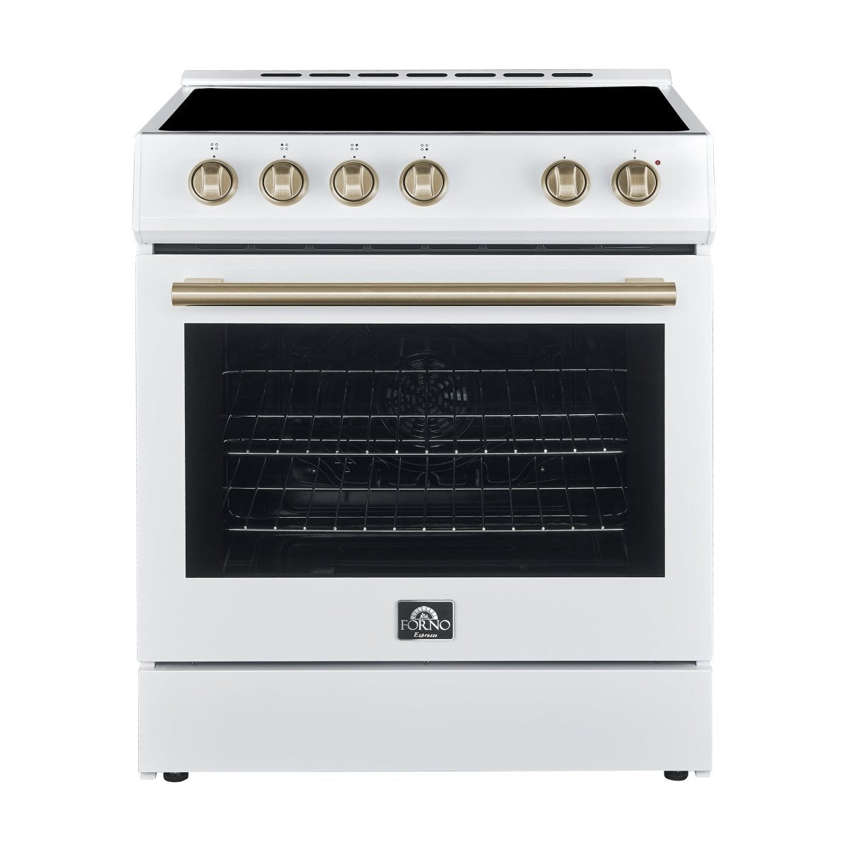 FORNO Premium 3-Piece Kitchen Bundle - Leonardo Espresso 30" White Range, 30" White Range Hood, 31" White Refrigerator - FBDL-001-03CA - BonPrix Électroménagers
