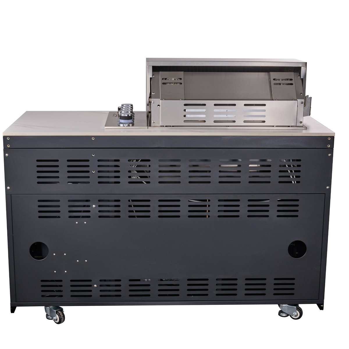 Forno Rimini Outdoor Kitchen: 30" BBQ 62,600 BTU, 4.8 cu.ft. Refrigerators, White Countertops - BonPrix Électroménagers