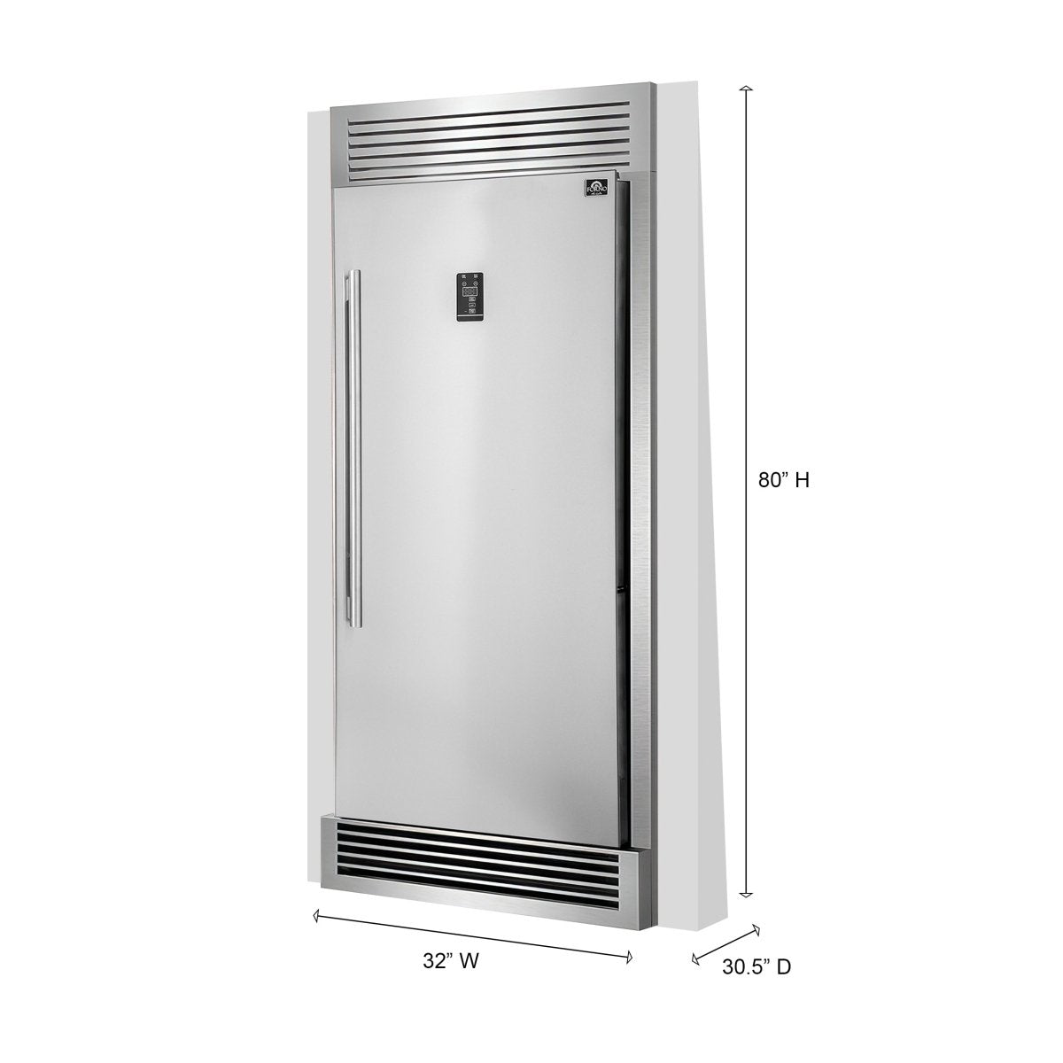 Forno Rizzuto 28-Inch Upright Convertible Refrigerator, 32-Inch Wide, Right Swing, Decorative Grill, ENERGY STAR Certified - BonPrix Électroménagers