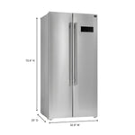 Forno Salerno 33-Inch Side-by-Side Stainless Steel Refrigerator, 15.6 cu.ft, ENERGY STAR Certified - BonPrix Électroménagers