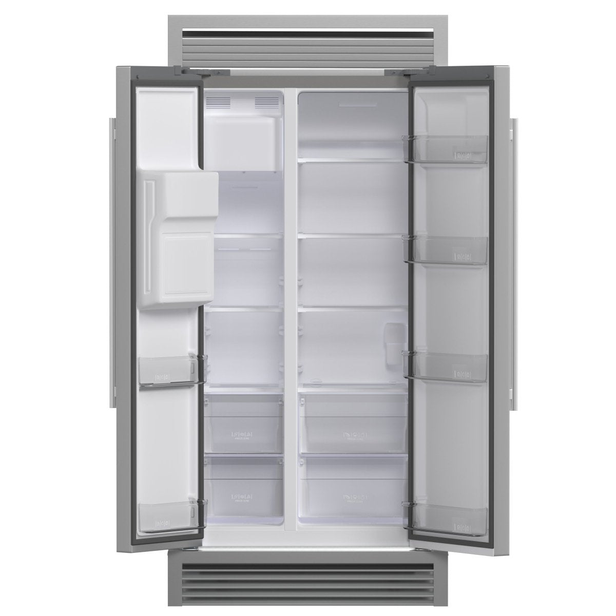Forno Salerno 40-Inch Built-In Stainless Steel Refrigerator, 20 cu.ft, Decorative Grill, ENERGY STAR Certified - BonPrix Électroménagers