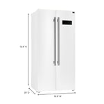 Forno Salerno Espresso 33-Inch White Side-by-Side Refrigerator, 15.6 Cu. Ft., Energy-Efficient, No Frost, Modern Design - BonPrix Électroménagers