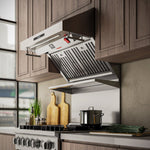 Forno Savona 30-Inch Wall Mount Range Hood, Baffle Filters, Backsplash Included - BonPrix Électroménagers