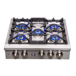 Forno Spezia Alta Qualita 30-Inch Pro-Style Gas Rangetop, Stainless Steel, 5 Sealed Burners, Continuous Cast Iron Grates, High Heat Output - BonPrix Électroménagers