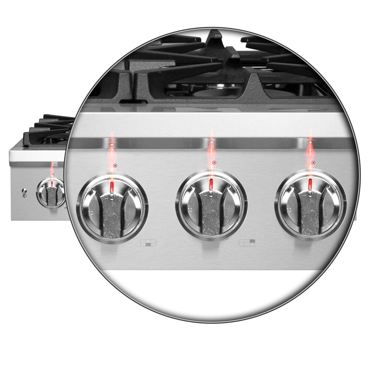 Forno Spezia Alta Qualita 36-Inch Pro-Style Gas Rangetop, Stainless Steel, 6 Sealed Burners, Continuous Cast Iron Grates, High Heat Output - BonPrix Électroménagers