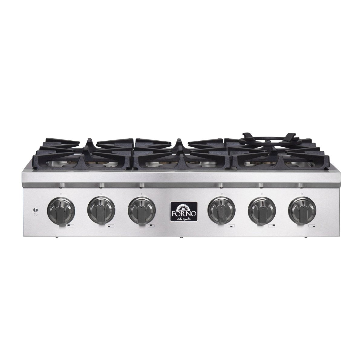 Forno Spezia Alta Qualita 36-Inch Pro-Style Gas Rangetop, Stainless Steel, 6 Sealed Burners, Continuous Cast Iron Grates, High Heat Output - BonPrix Électroménagers