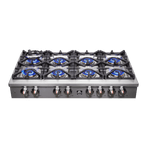 Forno Spezia Alta Qualita 48-Inch Pro-Style Gas Rangetop, Stainless Steel, 8 Sealed Burners, Continuous Cast Iron Grates, High Heat Output - BonPrix Électroménagers