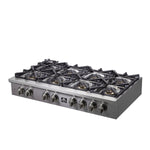 Forno Spezia Alta Qualita 48-Inch Pro-Style Gas Rangetop, Stainless Steel, 8 Sealed Burners, Continuous Cast Iron Grates, High Heat Output - BonPrix Électroménagers