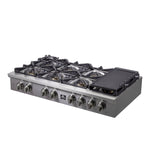 Forno Spezia Alta Qualita 48-Inch Pro-Style Gas Rangetop, Stainless Steel, 8 Sealed Burners, Continuous Cast Iron Grates, High Heat Output - BonPrix Électroménagers