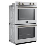 Forno Vomero 30-Inch Double Wall Oven, White, 10 cu.ft Total Capacity, 7100W Convection, Mechanical Controls, Manuel Steam Clean - BonPrix Électroménagers