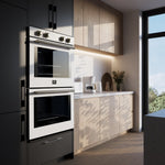 Forno Vomero 30-Inch Double Wall Oven, White, 10 cu.ft Total Capacity, 7100W Convection, Mechanical Controls, Manuel Steam Clean - BonPrix Électroménagers