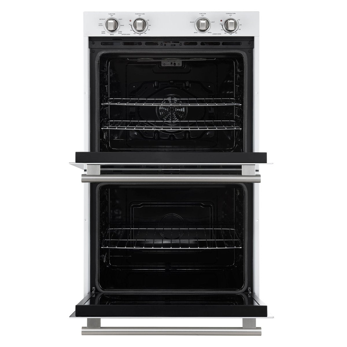 Forno Vomero 30-Inch Double Wall Oven, White, 10 cu.ft Total Capacity, 7100W Convection, Mechanical Controls, Manuel Steam Clean - BonPrix Électroménagers