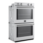 Forno Vomero 30-Inch Double Wall Oven, White, 10 cu.ft Total Capacity, 7100W Convection, Mechanical Controls, Manuel Steam Clean - BonPrix Électroménagers