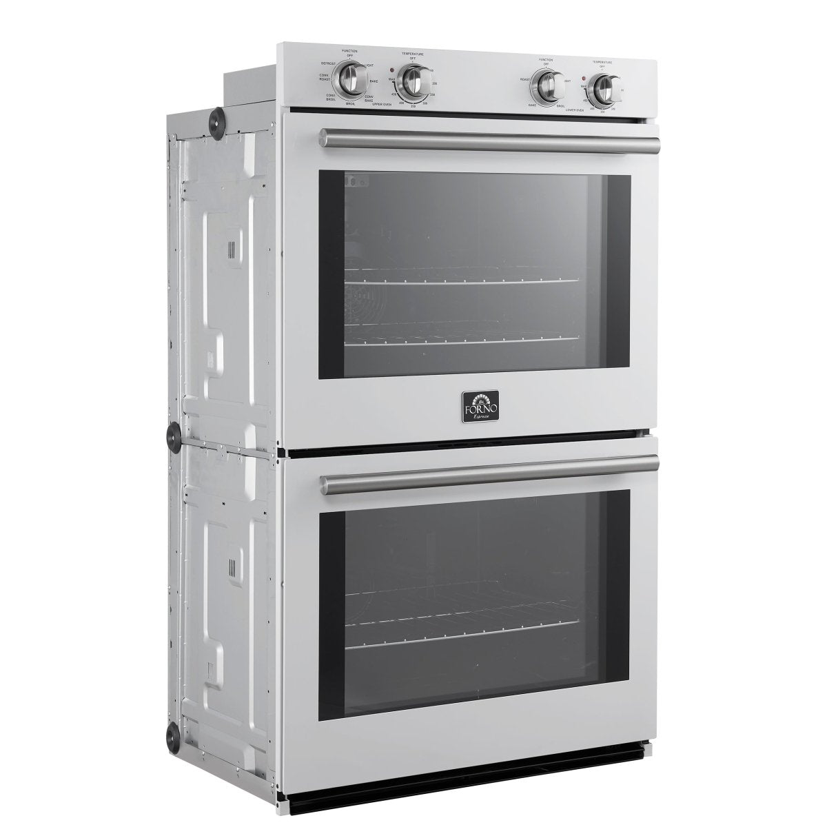 Forno Vomero 30-Inch Double Wall Oven, White, 10 cu.ft Total Capacity, 7100W Convection, Mechanical Controls, Manuel Steam Clean - BonPrix Électroménagers