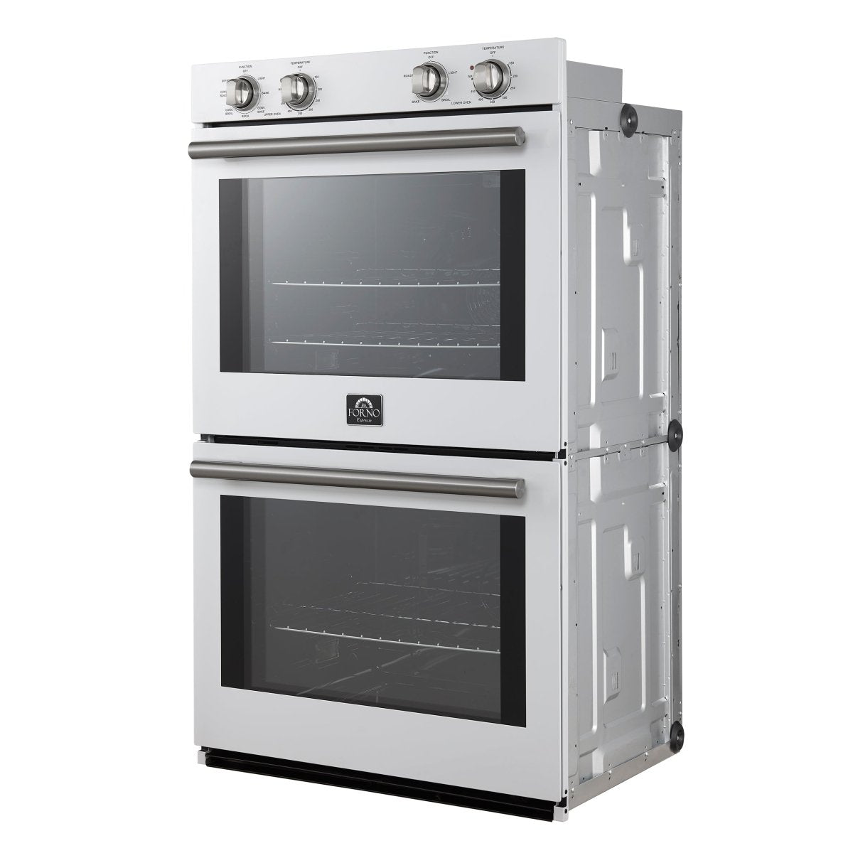 Forno Vomero 30-Inch Double Wall Oven, White, 10 cu.ft Total Capacity, 7100W Convection, Mechanical Controls, Manuel Steam Clean - BonPrix Électroménagers