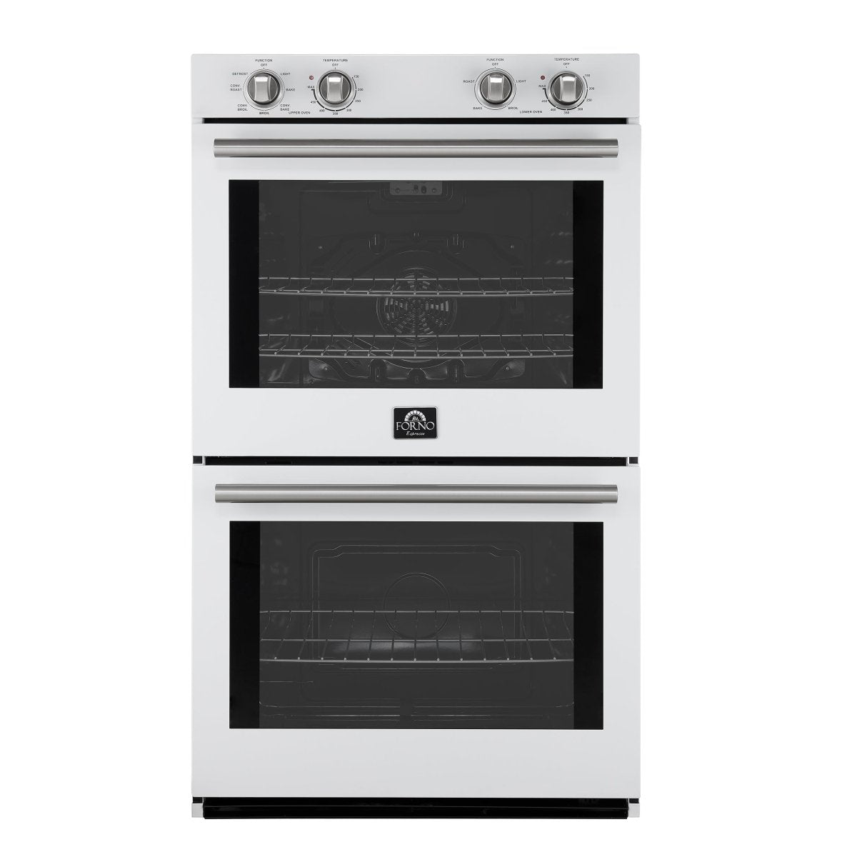 Forno Vomero 30-Inch Double Wall Oven, White, 10 cu.ft Total Capacity, 7100W Convection, Mechanical Controls, Manuel Steam Clean - BonPrix Électroménagers