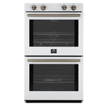 Forno Vomero 30-Inch Double Wall Oven, White, 10 cu.ft Total Capacity, 7100W Convection, Mechanical Controls, Manuel Steam Clean - BonPrix Électroménagers