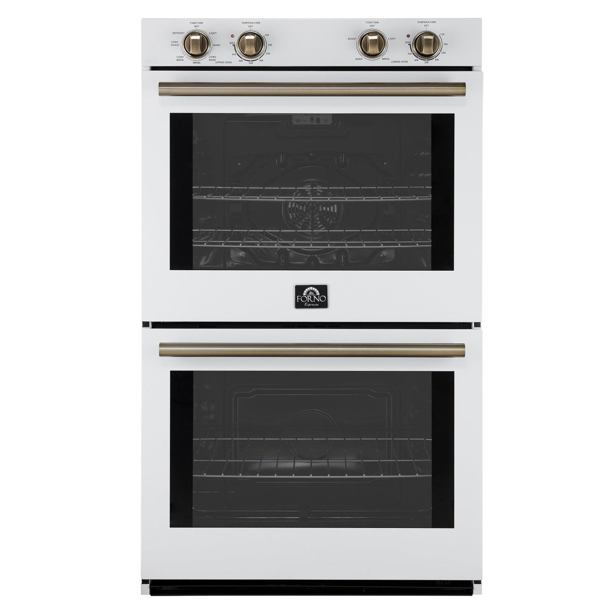 Forno Vomero 30-Inch Double Wall Oven, White, 10 cu.ft Total Capacity, 7100W Convection, Mechanical Controls, Manuel Steam Clean - BonPrix Électroménagers