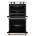 Forno Vomero 30-Inch Double Wall Oven, White, 10 cu.ft Total Capacity, 7100W Convection, Mechanical Controls, Manuel Steam Clean - BonPrix Électroménagers