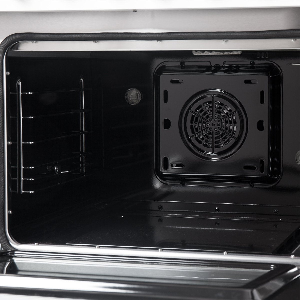 Galiano 48-inch Dual Fuel Range White & Antique Brass Design with 8 Sealed Burners 107,000 BTU, 6.58 cu. ft. double ovens & Griddle - BonPrix Électroménagers