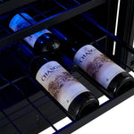 Gemello 48 Inch Side-by-Side Wine and Beverage Cooler in White with Antique Brass Handles, French Door, 9.6 cu. ft. - BonPrix Électroménagers