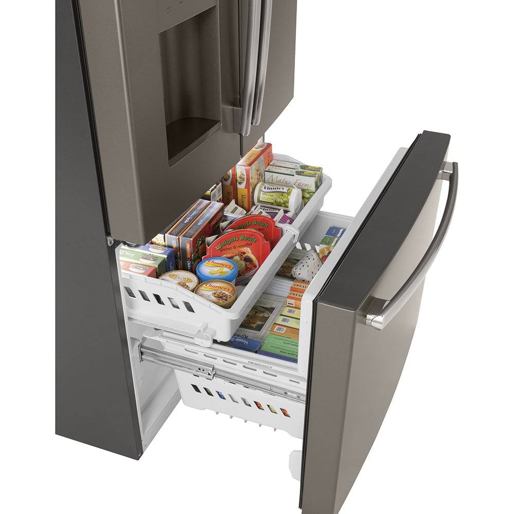 GFE26JMMES - REFRIGERATORS - GE - French 3 - Door - Slate Grey - Open Box - BonPrix Électroménagers