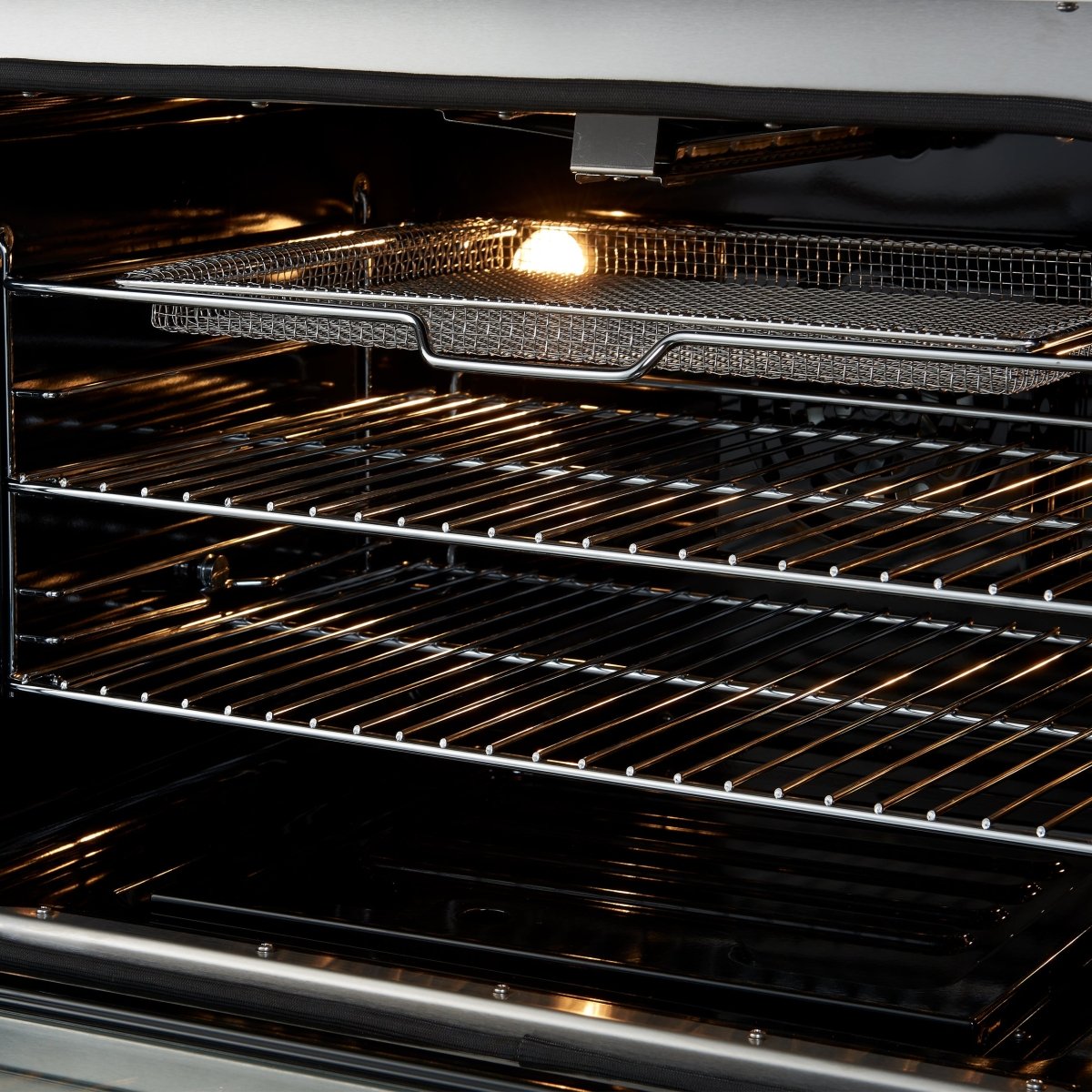 Giovanni 30-inch Gas Range Black & Antique Brass Design, 5 Burners 67,000 BTU, 4.32 cu.ft. Convection Oven - BonPrix Électroménagers