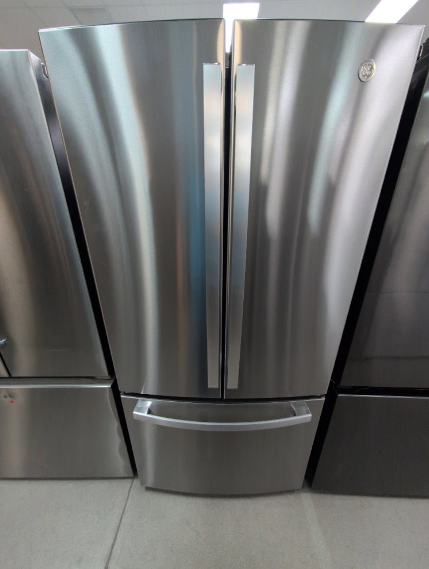 GNE25DYRKFS - REFRIGERATORS - GE - French 3-Door - Stainless Steel - Open Box - BonPrix Électroménagers