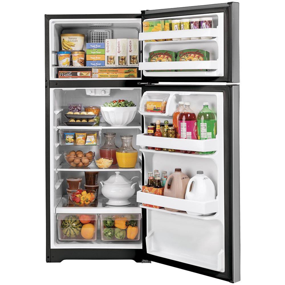GTE17GSNRSS - REFRIGERATORS - GE - Top Freezer - Stainless Steel - Open Box - BonPrix Électroménagers