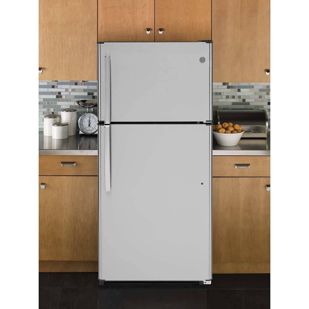 GTS18FSLKSS - REFRIGERATORS - GE - Top Freezer - Stainless Steel - Open Box - BonPrix Électroménagers