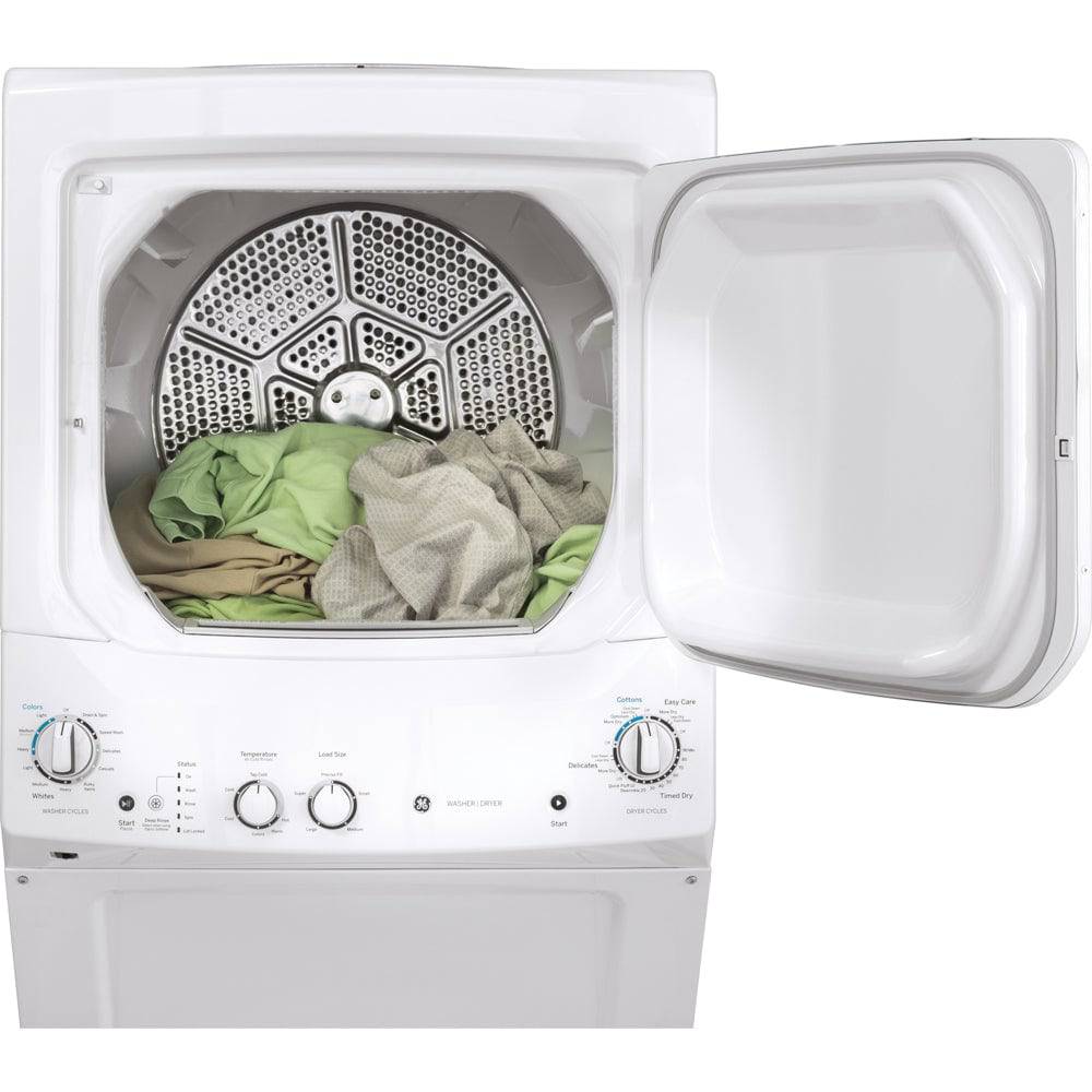 GUD24ESMMWW - LAUNDRY CENTERS - GE - Stacked Washer/Dryer - Electric - White - Open Box - BonPrix Électroménagers